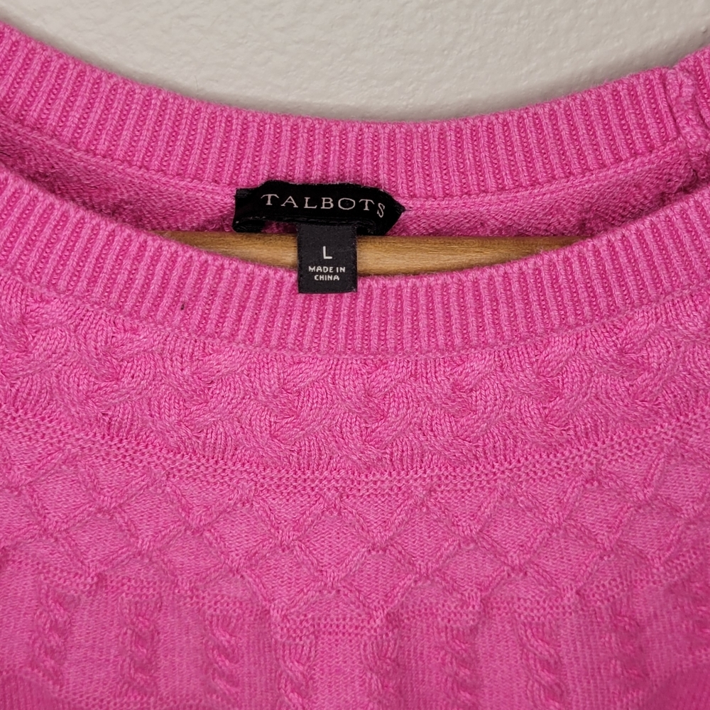 Talbott Pink Cable Knit Sweater - image 4